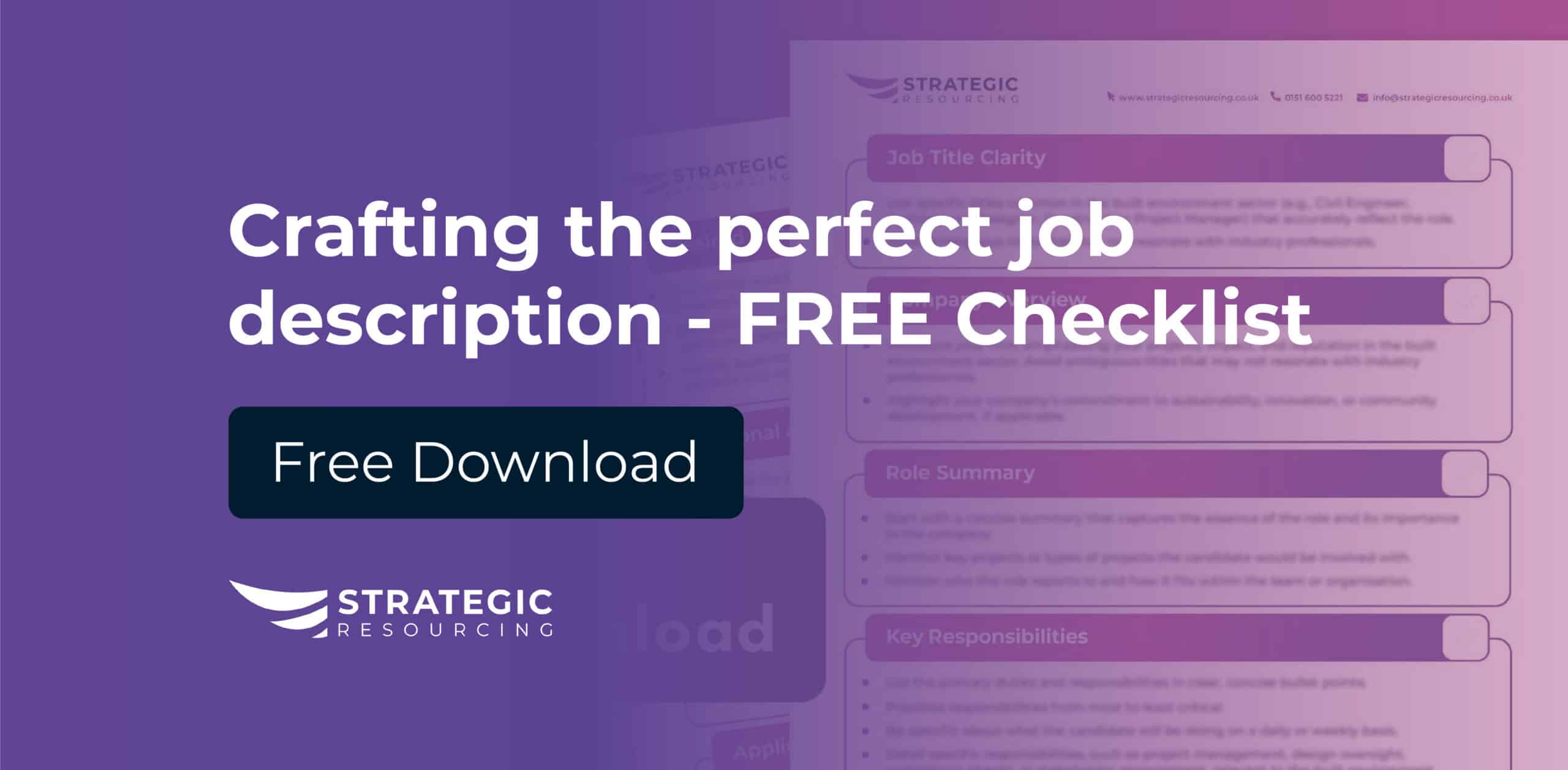 Image showing a free checklist tool to write job descriptions specifically for the built environment.